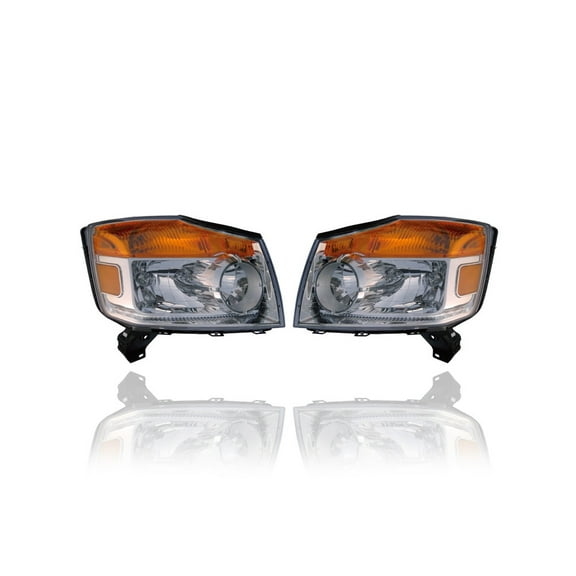 Headlight Assembly - Compatible/Replacement for '08-15 Nissan Titan - Pair, Left Driver + Right Passenger Set - 260109GA0B, 260609GA0B Fits select: 2008-2015 NISSAN ARMADA