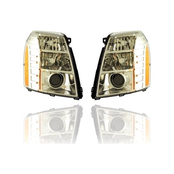 Headlight Assembly - Compatible/Replacement for '09-14 Cadillac Escalade, 07-14 ESV, 09-13 EXT/Escalade-Hybrid - HID - Pair, Left Driver + Right Passenger Set - 20806109, 20806108 CAPA