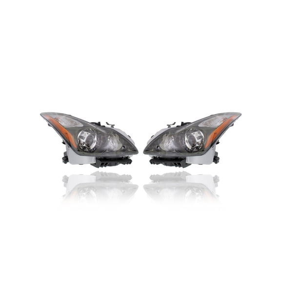 Headlight Assembly - Compatible/Replacement for '11-13 Infiniti G37, 14-15 Q60 Coupe/Convertible - For HID Without Bulb/Ballast - Pair, Left Driver + Right Passenger Set - 260101NL0B, 260601NL0B