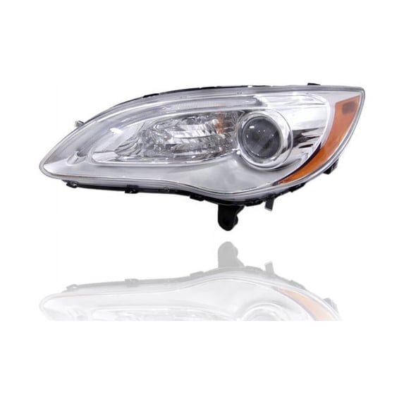 Headlight Assembly - Compatible/Replacement for '11-14 Chrysler 200 Sedan/Convertible LX/Touring/Limited - Halogen, Chrome Interior Bezel - Left Hand - Driver - 5182591AC - CAPA