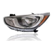 Headlight Assembly - Compatible/Replacement for '12-14 Hyundai Accent Sedan/Hatchback GLS/GS, 12-13 Accent Hatchback SE - Halogen Without LED Daytime Running Lamp - Left Driver - CAPA - 921011R010