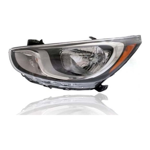 Headlight Assembly - Compatible/Replacement for '12-14 Hyundai Accent Sedan/Hatchback GLS/GS, 12-13 Accent Hatchback SE - Halogen Without LED Daytime Running Lamp - Left Driver - CAPA - 921011R010