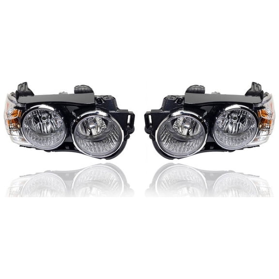 Headlight Assembly - Compatible/Replacement for '12-16 Chevrolet Sonic Sedan/Hatchback LS/LT/LTZ/RS - With Black Interior & Bezel - Pair, Left Driver + Right Passenger Set - 42390434, 42390433 - CAPA