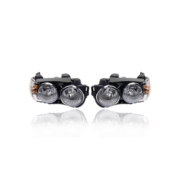 Headlight Assembly - Compatible/Replacement for '12-16 Chevrolet Sonic Sedan/Hatchback LS/LT/LTZ/RS - With Black Interior & Bezel - Pair, Left Driver + Right Passenger Set - 42390434, 42390433
