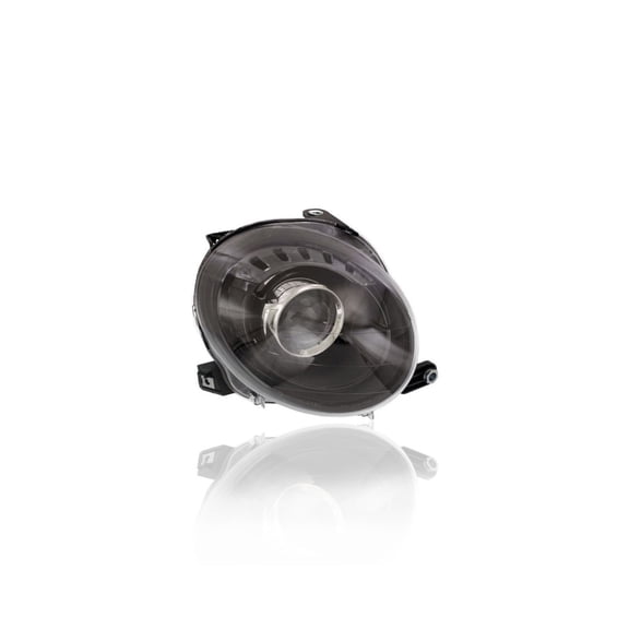 Headlight Assembly - Compatible/Replacement for '12-18 Fiat 500 Hatchback/Convertible - Halogen, Projector Type, Black Trim Without Logo - Right Hand - Passenger - 68172230AC - CAPA