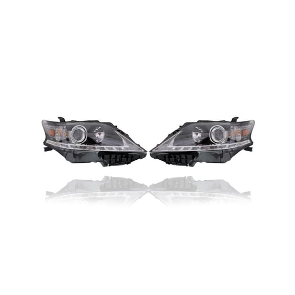Headlight Assembly - Compatible/Replacement for '13-15 Lexus RX350 (Canada Built) - Halogen - Pair, Left Driver + Right Passenger Set - 811100E150, 811500E150