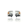 thumbnail image 1 of Headlight Assembly - Compatible/Replacement for '14-15 GMC Sierra 1500, 15-19 2500/3500 - Chrome With Quad-Projector - Pair, Left Driver + Right Passenger Set - 84144050, 1 of 2