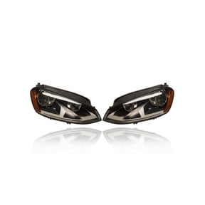 Headlight Assembly - Compatible/Replacement for '14-17 VW Volkswagen Golf/GTI, 15-17 Sportwagon, 17-17 Alltrack - Halogen - Pair, Left Driver + Right Passenger Set - 5GM941006C, 5GM941005C - CAPA