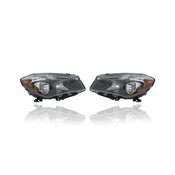 Headlight Assembly - Compatible/Replacement for '14-19 Mercedes-Benz CLA 250/CLA 45 AMG Halogen - Pair, Left Driver + Right Passenger Set - 1178204561, 1178200261 - CAPA