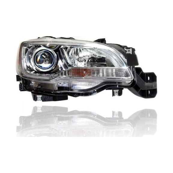 Headlight Assembly - Compatible/Replacement for '15-17 Subaru Legacy/Outback 2.5L Base/Premium/Limited - Halogen, Chrome Interior - Right Hand - Passenger - 84001AL00A - CAPA