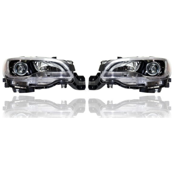 Headlight Assembly - Compatible/Replacement for '15-17 Subaru Legacy/Outback-3.6R Limited - Halogen With Black Interior - Pair, Left Driver + Right Passenger Set - 84001AL02A, 84001AL03A - CAPA