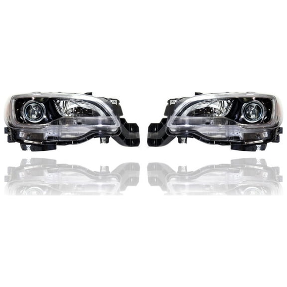 Headlight Assembly - Compatible/Replacement for '15-17 Subaru Legacy/Outback-3.6R Limited - Halogen With Black Interior - Pair, Left Driver + Right Passenger Set - 84001AL02A, 84001AL03A