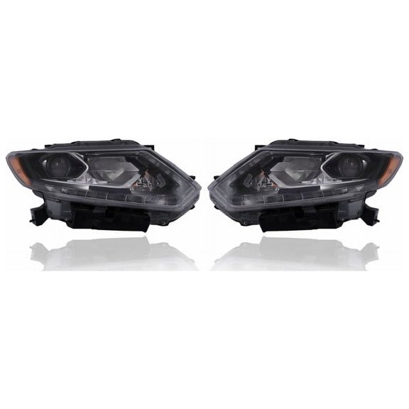 Headlight Assembly - Compatible/Replacement for '16-16 Nissan Rogue SL - LED With Adaptive Light System - Pair, Left Driver + Right Passenger Set - 260104BA7B, 260604BA7B - CAPA