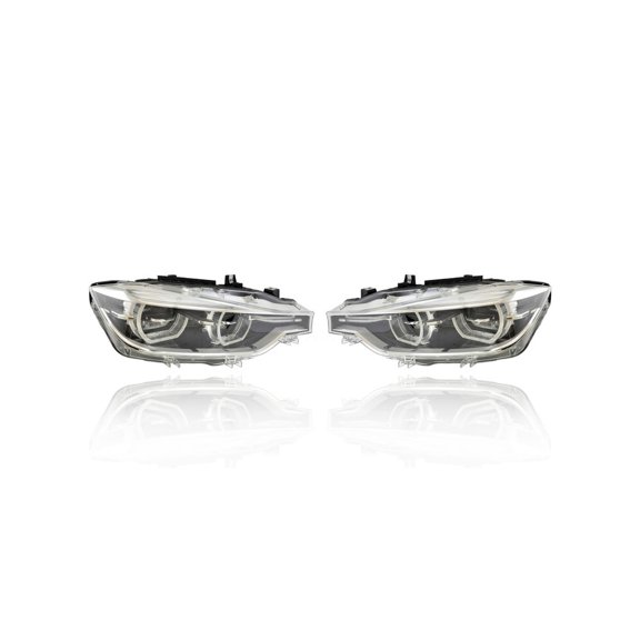 Headlight Assembly - Compatible/Replacement for '16-18 BMW 3-Series/Hybrid 328d/330i/340i Sedan/Wagon - LED With Adaptive Light System - Pair, Set - 63117419622, 63117419621