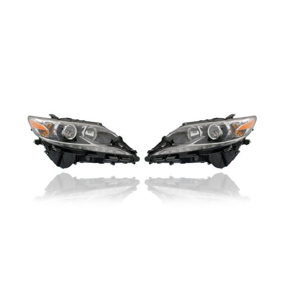 Headlight Assembly - Compatible/Replacement for '16-18 Lexus ES350/300h - Halogen High Beam - Pair, Left Driver + Right Passenger Set - 8114033A50, 8107033550