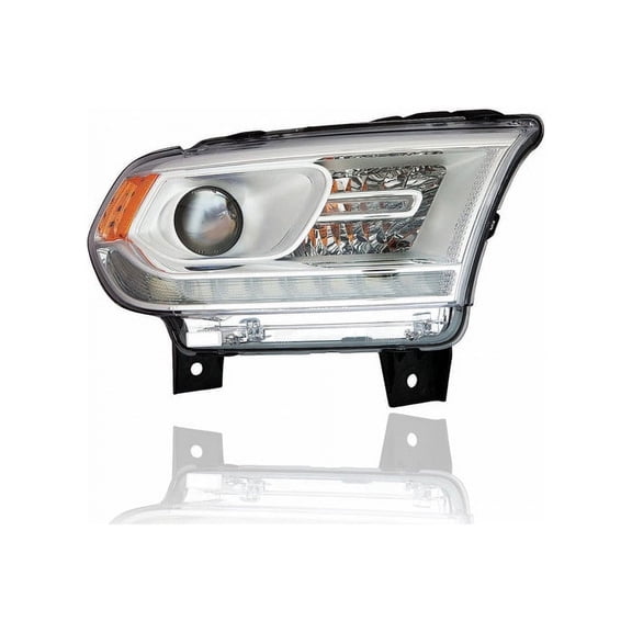 Headlight Assembly - Compatible/Replacement for '16-20 Dodge Durango SXT/GT/Limited-Only - Halogen, Chrome Bezel With LED Daytime Running Lamp - Right Hand - Passenger - 68299132AF - CAPA