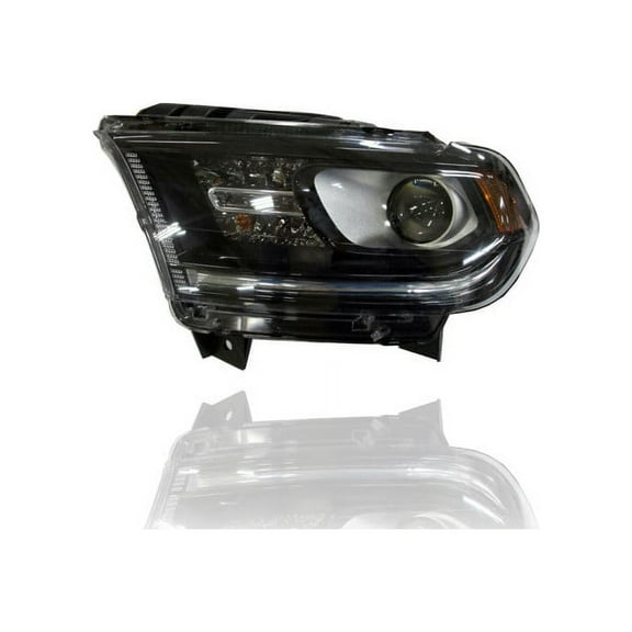 Headlight Assembly - Compatible/Replacement for '16-20 Dodge Durango SXT/GT-Only - Halogen Without LED Daytime Running Lamp, Black Bezel - Left Hand - Driver - 68299135AD