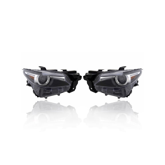 Headlight Assembly - Compatible/Replacement for '16-20 Mazda CX-9 Carbon/Grand Touring/Signature - LED With Adaptive Light System - Pair, Left Driver + Right Passenger Set - TM5551031B, TM5551041B