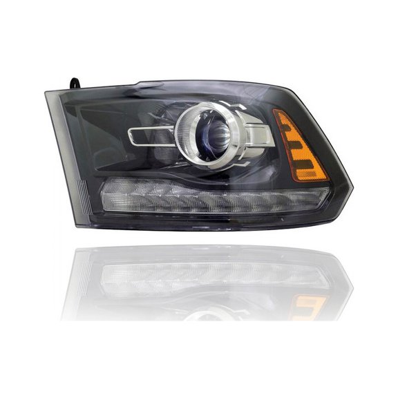 Headlight Assembly - Compatible/Replacement for '16-22 RAM Pickup 1500/Classic, 16-18 2500/3500 - Halogen, Projector Black Interior - Left Hand - Driver - CAPA - 68324933AD