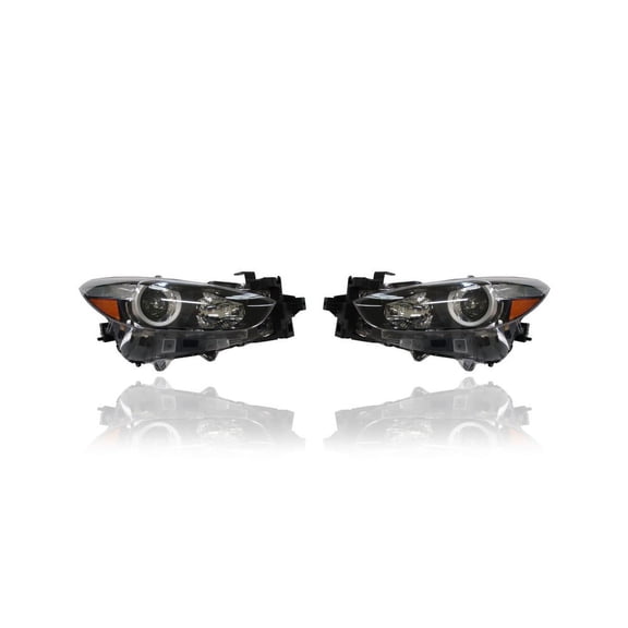 Headlight Assembly - Compatible/Replacement for '17-18 Mazda Mazda3 Sedan/Hatchback Sport/Touring, 17-17 Grand Touring - Halogen - Pair, Left Driver + Right Passenger Set - BABF510K0D, BABF510L0D