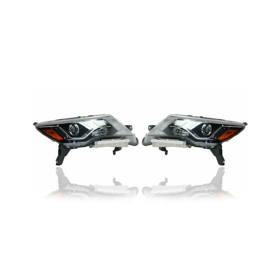 Headlight Assembly - Compatible/Replacement for '17-19 Nissan Pathfinder S/SV/SL - Halogen - Pair, Left Driver + Right Passenger Set - 260109PF9A, 260609PF9A