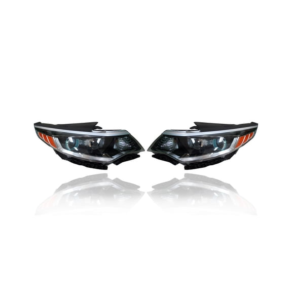 Headlight Assembly - Compatible/Replacement for '17-20 Kia Optima Hybrid - Halogen Without LED Daytime Running Lamp - Pair, Left Driver + Right Passenger Set - 92102A8060, 92101A8060 - CAPA