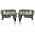 thumbnail image 1 of Headlight Assembly - Compatible/Replacement for '17-21 Jeep Grand Cherokee Trailhawk-Only - Halogen, Black - Pair, Left Driver + Right Passenger Set - 68266646AF, 68266647AF, 1 of 4
