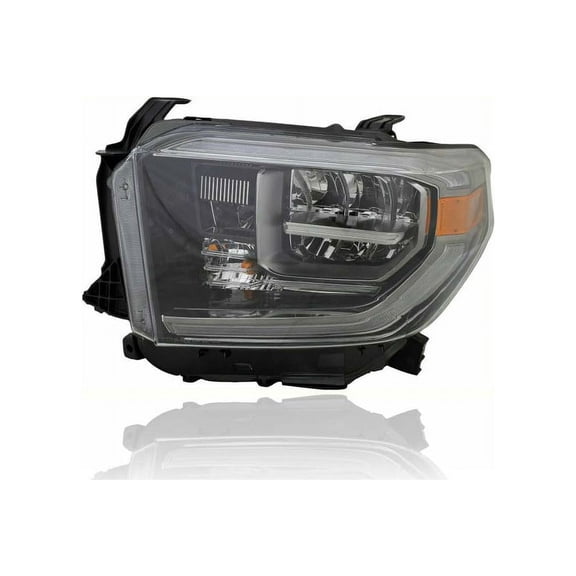 Headlight Assembly - Compatible/Replacement for '18-18 Toyota Tundra TRD Sport/Offroad - LED, Smoked Dark Chrome Interior - Left Hand - Driver - 811500C210