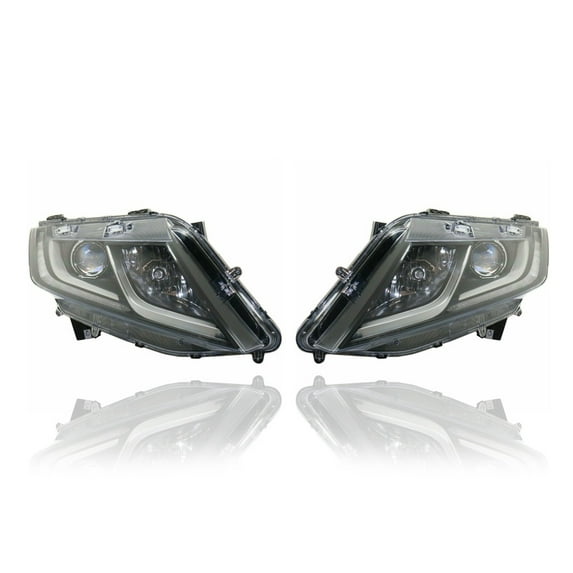 Headlight Assembly - Compatible/Replacement for '18-21 Honda Odyssey EX/EXL-Only - Halogen With LED Daytime Running Light - Pair, Left Driver + Right Passenger Set - 33100THRA11, 33150THRA11 CAPA