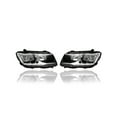 thumbnail image 1 of Headlight Assembly - Compatible/Replacement for '18-21 VW Volkswagen Tiguan S/SE/SEL/SEL R-Line/Jet-Black-Only - Halogen With LED Daytime Running Light - Pair, Left + Right Set - 5NL941006, 5NL941005, 1 of 4