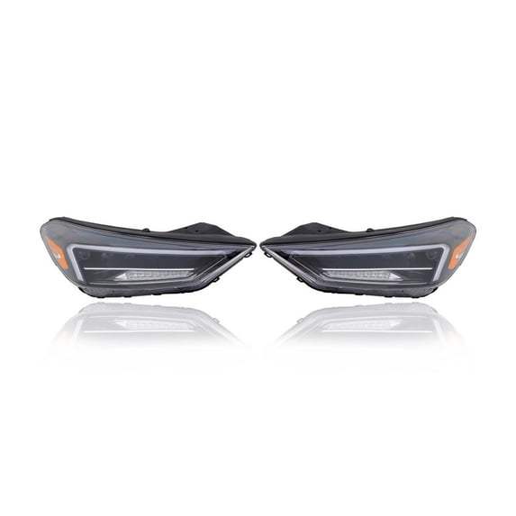Headlight Assembly Compatible/Replacement for '19-21 Hyundai Tucson Sport/Limited/Ultimate LED With LED Daytime Running Light Pair, Left Driver + Right Passenger Set 92102D3750, 92101D3750 CAPA