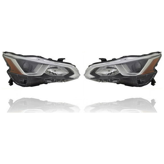 Headlight Assembly - Compatible/Replacement for '19-21 Nissan Altima S-Model Only - Halogen Without Auto-Leveling - Pair, Left Driver + Right Passenger Set - 260106CA0A, 260606CA0A - CAPA