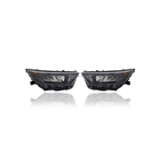 Headlight Assembly - Compatible/Replacement for 19-21 Toyota RAV4/Hybrid LE North America Built - Halogen/LED, Black Bezel - Pair, Left Driver + Right Passenger Set - 811100R141, 811500R151 - CAPA