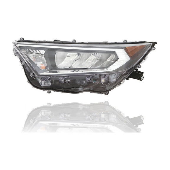 Headlight Assembly - Compatible/Replacement for '19-21 Toyota RAV4 XLE/Premium/Adventure/Limited/TRD Offroad (North American Built) - Halogen/LED Chrome Bezel - Left Hand - Driver - 811500R141