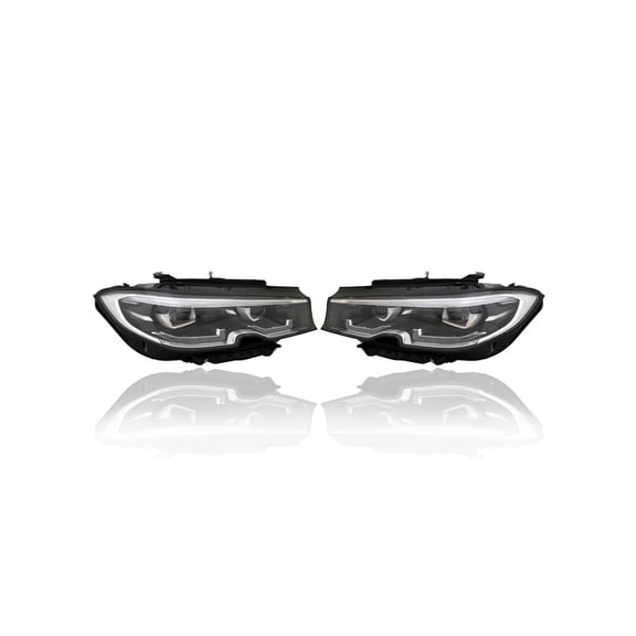 Headlight Assembly - Compatible/Replacement for '19-22 BMW 3-Series Sedan 330i/m340i/xDrive - LED With Adaptive Light, Without Shadow Line - Pair, Set - 63118496160, 63118496159