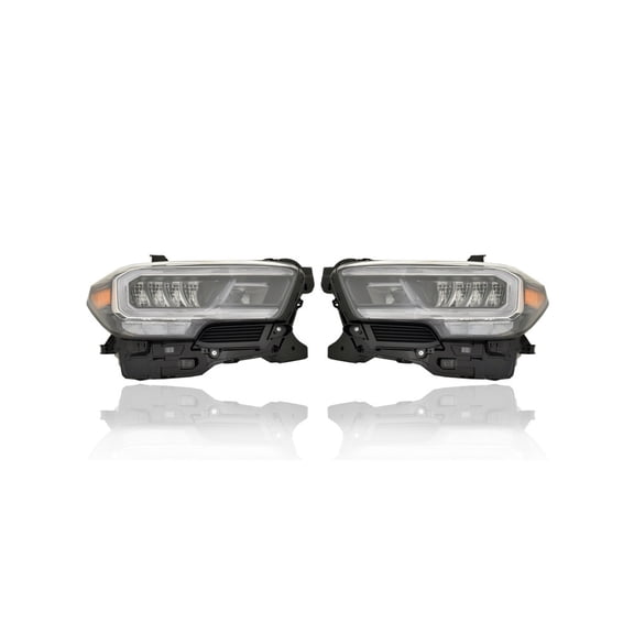 Headlight Assembly - Compatible/Replacement for '20-22 Toyota Tacoma Limited - LED With LED Fog/Daytime Running Lamp - Pair, Left Driver + Right Passenger Set - 8111004290, 8115004290 - CAPA