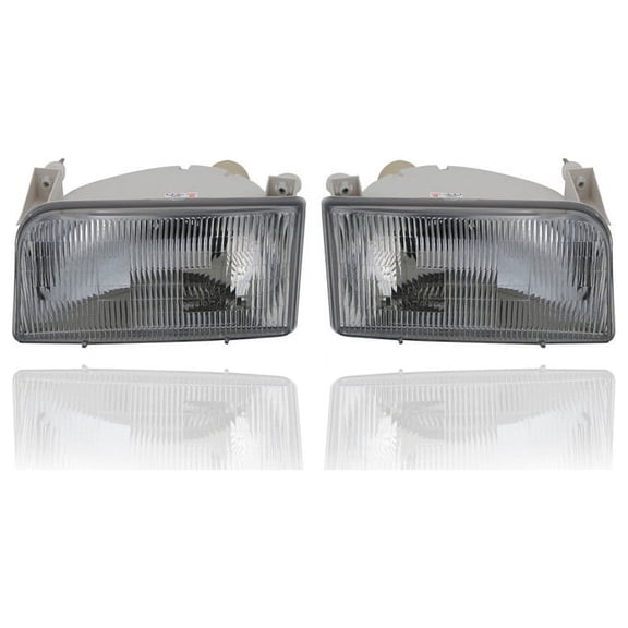 Headlight Assembly - Compatible/Replacement for '92-97 Ford Pickup, 92-96 Bronco - Pair, Left Driver + Right Passenger Set - F2TZ13008A, F2TZ13008B CAPA Fits select: 1992-1997 FORD F150