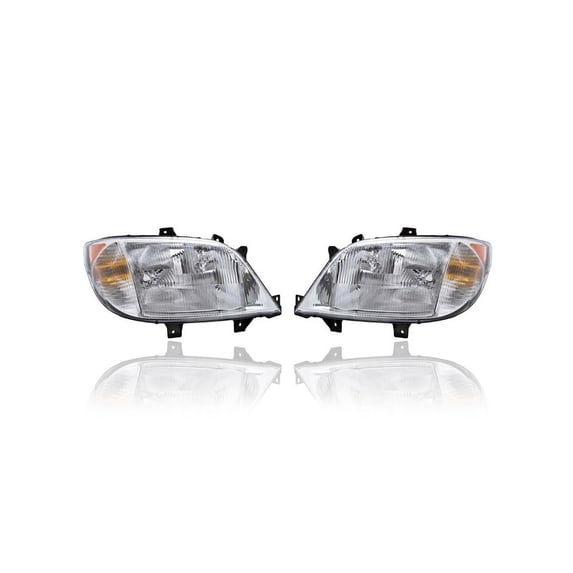 Headlight Assembly - Compatible/Replacement for '03-06 Dodge Sprinter - Pair, Left Driver + Right Passenger Set - 5124528AA, 5124526AA