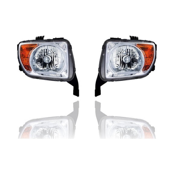 Headlight Assembly - Compatible/Replacement for '03-06 Honda Element - Pair, Left Driver + Right Passenger Set - 33101SCVA01, 33151SCVA01 - CAPA