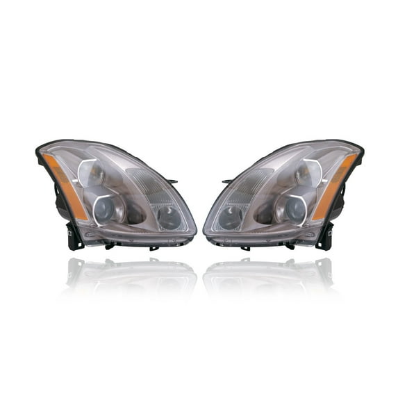 Headlight Assembly - Compatible/Replacement for '04-06 Nissan Maxima - Halogen - Pair, Left Driver + Right Passenger Set - 260107Y025, 260607Y025
