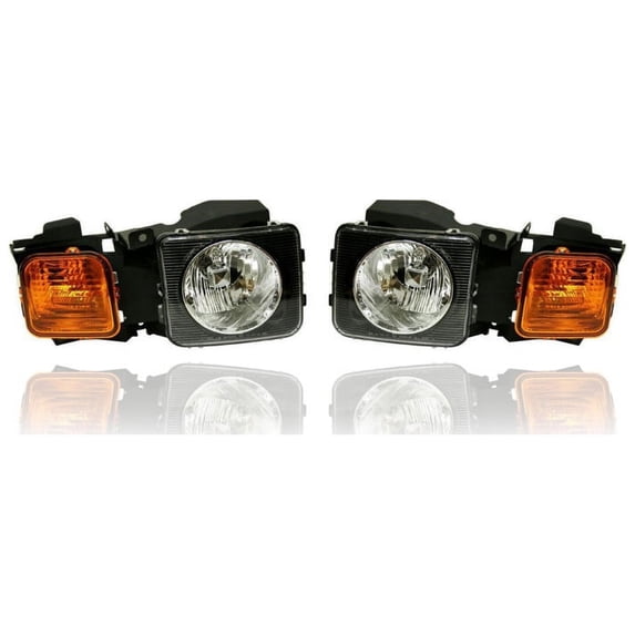 Headlight Assembly - Compatible/Replacement for '06-10 Hummer H3, 09-10 H3T - Pair, Left Driver + Right Passenger Set - 15951164, 15951163