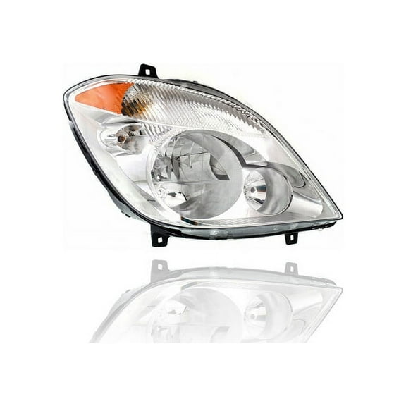 Headlight Assembly - Compatible/Replacement for '10-13 Mercedes-Benz Sprinter Van - Halogen Chrome - Right Hand - Passenger - 9068201661