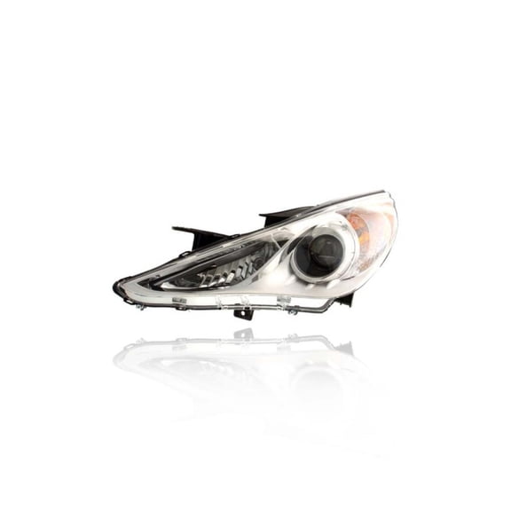 Headlight Assembly - Compatible/Replacement for '11-14 Hyundai Sonata GLS - Halogen, White Interior Bezel - Left Hand - Driver - 921013Q000 - CAPA
