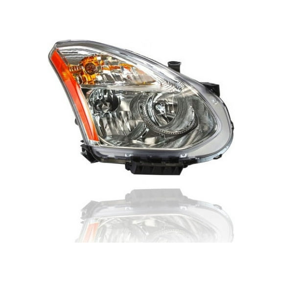 Headlight Assembly - Compatible/Replacement for '13-13 Nissan Rogue S/SV - Halogen With Chrome Bezel - Right Hand - Passenger - 260101VK0B