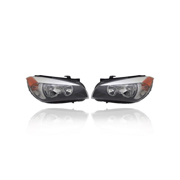 Headlight Assembly - Compatible/Replacement for '13-15 BMW X1 - Halogen-Type - Pair, Left Driver + Right Passenger Set - 63117290238, 63117290237