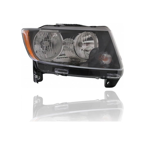 Headlight Assembly - Compatible/Replacement for '13-17 Jeep Compass (Code LMB) Standard With Black Trim - Right Hand - Passenger - 68171214AB - CAPA
