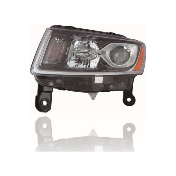 Headlight Assembly - Compatible/Replacement for '14-16 Jeep Grand Cherokee - Standard, Black - Left Hand - Driver - 68236109AE