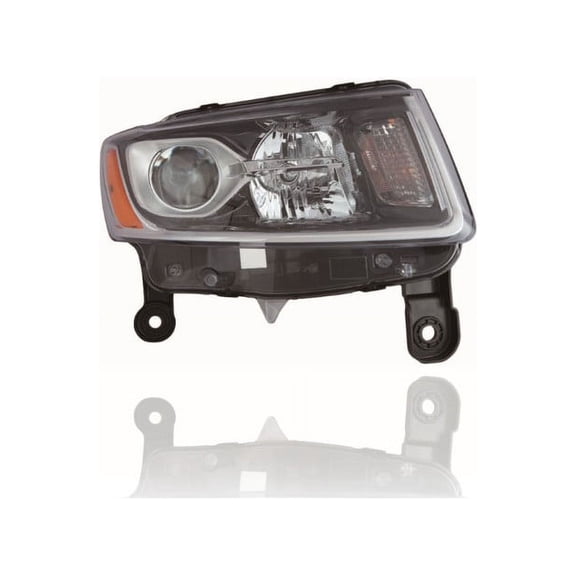 Headlight Assembly - Compatible/Replacement for '14-16 Jeep Grand Cherokee - Standard, Black - Right Hand - Passenger - 68236108AE