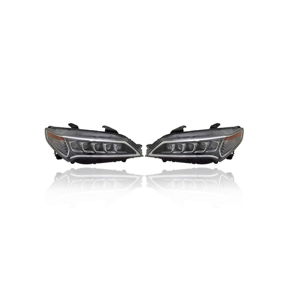 Headlight Assembly - Compatible/Replacement for '15-17 Acura TLX - LED - Pair, Left Driver + Right Passenger Set - 33100TZ3A01, 33150TZ3A01