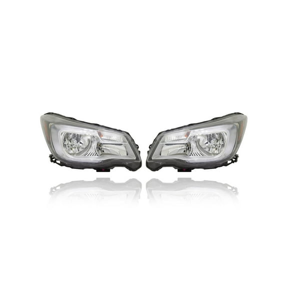 Headlight Assembly - Compatible/Replacement for '17-18 Subaru Forester - Halogen - Pair, Left Driver + Right Passenger Set - 84001SG281, 84001SG291
